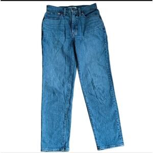 Madewell High Rise Medium Wash Straight Leg The Mom Jean Size 27